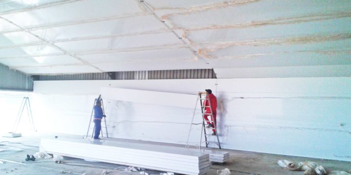 cheese factory – installing insulation