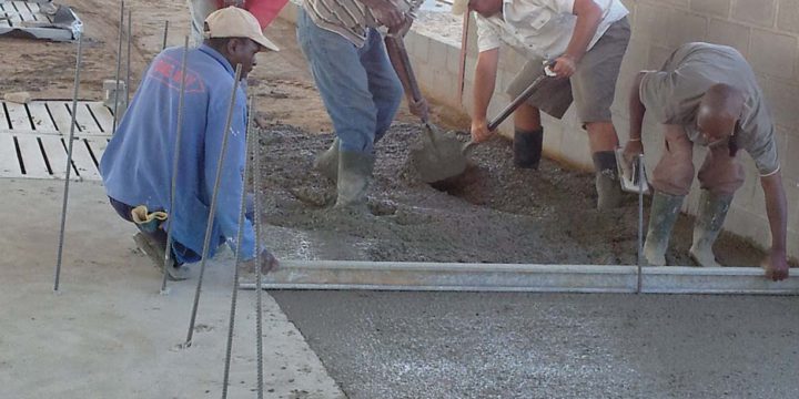 Piggery construction – Concrete floor work