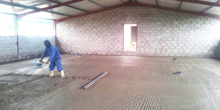 Piggery construction – Concrete floor work